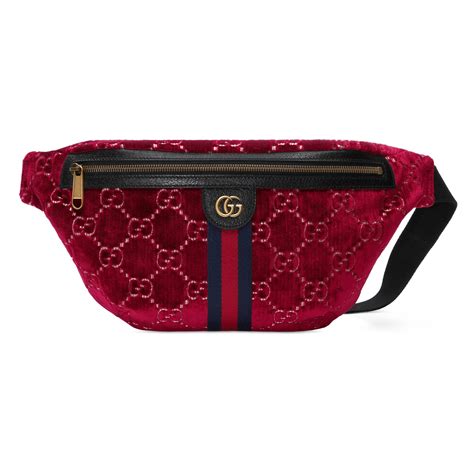 gucci belt bag velvet red|Gucci velvet bag fuchsia.